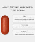 JSHealth Vitamins Iron+ Supplement For Energy Support - Iron Deficiency Pills With Vitamin C And Vitamin B12 - No Nausea Or Constipation - (30 Tablets)
