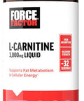 Force Factor L Carnitine Supplement Liquid L-Carnitine 3000 mg to Help Turn Fat Into Energy Support Muscle Recovery and Boost Cellular Energy Maximum Strength Non-GMO Berry Flavor 16 Oz.
