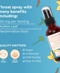 Maryruth's Usda Organic Throat Spray With Mullein Leaf 100 Servings 1 Fl Oz