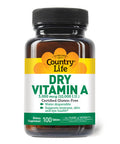 Country Life Dry Vitamin A Supports Immune Skin & Eye Health 10 000 Iu 100 Tablets Certified Gluten Free Certified Vegan Certified Halal