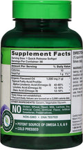 Nature's Truth Organic Cold Pressed Flaxseed Oil 1000 mg Omega 3, 6 & 9 Quick Release Softgels - 90 ct, Pack of 6