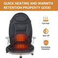 Mynt Vibration Massage Seat Cushion Memory Foam Support Chair Pad, Back Massager With 8 Vibrating Motors & Soothing Heat,Electric Seat Massager For Home Office Use(Black)
