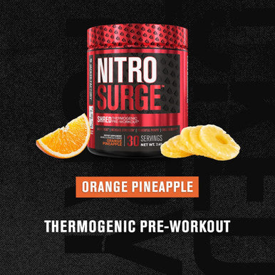 NITROSURGE Shred Pre Workout Supplement Energy Booster Instant Strength Gains Sharp Focus Powerful Pumps Nitric Oxide Booster PreWorkout Powder 30Sv Orange Pineapple