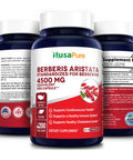 Berberine HCI 4500 mg - 200 Veggie Caps - 6 Months Supply - (100% Vegetarian, Non-GMO & Gluten-Free)