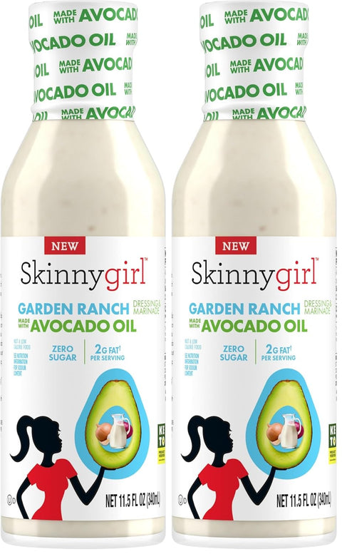 Skinnygirl Sugar Free Gluten Free Avocado Oil Salad Dressing, Creamy Caesar, 11.5 Ounce