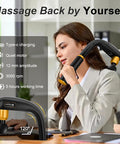 Massage Gun Deep Tissue With Extension Handle, Handheld Back Massager For Pain Relief Deep Tissue, Percussion Massage Gun For Neck/Shoulder/Waist/Legs/Foot/Muscle, 4 Massage Heads & 5 Speeds