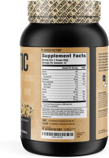 Authentic MRP Meal Replacement Powder Healthy Shake for Lean Muscle Growth w/Grass Fed Whey Protein Isolate Complex Carbohydrates MCT Healthy Fats Whole Food Supplement Oatmeal Choc Chip