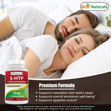 Best Naturals 5-HTP 50 mg 120 Capsules 5 HTP Capsules Supports Relaxation & restful Sleep