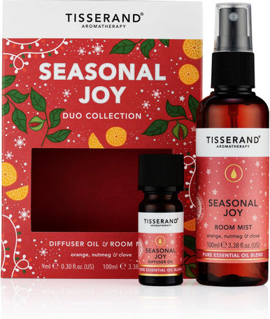Tisserand Aromatherapy - Seasonal Joy Diffuser Oil And Room Mist Duo Kit - Orange, Nutmeg And Clove - 100% Natural Pure Essential Oils