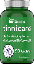 tnvitamins Tinnicare: A Comprehensive Ear-Ringing Relief Formula with Lemon Bioflavonoids, Vitamin C, & Vitamins B1, B2, B6, & B12 | 90 Caplets