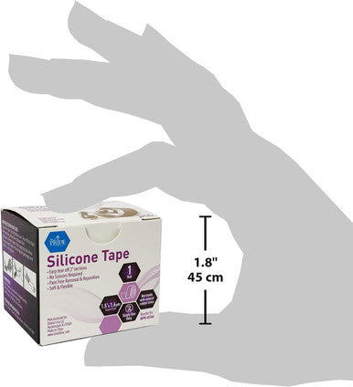 Medpride Easy-Tear Silicone Gel Tape Roll-1.5 Inch X 1.6 Yards- Medical Grade Wound Dressing, Sticky Bandage, Water + Shower-Proof- Latex-Free, Adhesive, Soft + Flexible, Pain-Removal + Switching