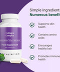 Hey Nutrition Collagen Complex Hyaluronic Acid & Sea Kelp Vitamin E C Biotin - Healthy Nails Skin Hair Joints Metabolism - Type 1 Marine Supplement - Non GMO 60 Capsules
