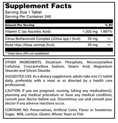 Amazing Formulas Vitamin C With Rose Hips And Citrus Bioflavonoids | 240 Tablets Supplement | Non-Gmo | Gluten Free | Made In Usa