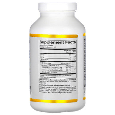 Omega-3 Premium Fish Oil By California Gold Nutrition, Concentrated Formula With Epa & Dha, Support For Optimal Lipid Profile & Immune System, Gluten Free, Non-Gmo, 240 Fish Gelatin Softgels