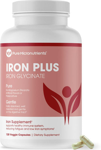 Iron Supplement For Women & Men, Natural Ferrous Chelate, Bisglycinate 25Mg + Vitamin C, B6, B12, Folic Acid - Iron Pills For Anemia, Iron Deficiency & Energy Support - 120 Count