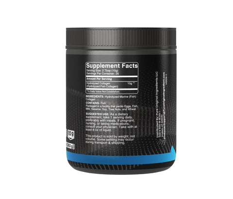 Pure Original Ingredients Hydrolyzed Marine (Fish) Collagen 9 Oz Always Pure No Fillers