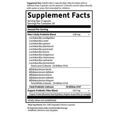 Garden of Life Probiotics for Men - Dr Formulated 50 Billion CFU Probiotic + Prebiotic Fiber for Men's Digestive & Immune Health, 15 Strains, Daily Constipation Relief, Gas & Bloating, 30 Capsules