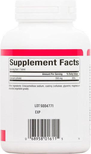 Natural Factors Calcium Citrate Helps Maintain Strong Bones and Teeth 90 tablets 90 servings