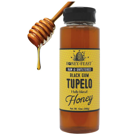 HONEY FEAST New Zealand Manuka Infused Honey with Propolis 12oz - Raw Manuka Honey, Patent Pending Formula, MGO182 Rating, Manuka Honey New Zealand