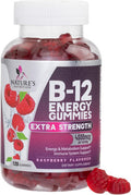 Nature'S Nutrition Vitamin B12 Energy Gummies - Extra Strength 4500mcg Chewable for Energy & Nervous System Health Support B-12 Complex Gummy Vitamin for Women Men Kids - Non-GMO Vegan Berry Flavor - 120 Gummies