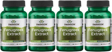 Swanson Testofen Fenugreek Extract - Ayurvedic Herbal Supplement Promoting Health for Men and Women - (60 Veggie Capsules 300mg Each) 4 Pack