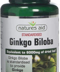 Natures Aid Ginkgo Biloba 6000 mg Equivalent Vegan 90 Tablets