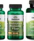Swanson Digestive Health Bundle: Prebiotic + Probiotic Fiber - Tri-Fiber Complex - Colon Helper