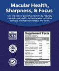 Advanced Eye Health Supplement for Adults - Eye Supplements for Adults Based on AREDS 2 Eye Vitamins Lutein and Zeaxanthin with Hyaluronic Acid for Dry Eyes Vision Support and Blue Light Protection
