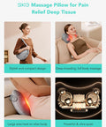 Skg Shiatsu Back Massager For Pain Relief Deep Tissue Gifts For Men Women Dad Mom With Heat Cordless 4D Kneading Back Massager For Upper And Lower Back