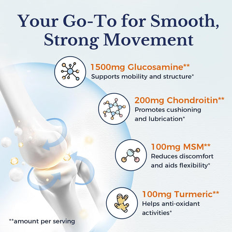 Vitalitown Glucosamine Chondroitin Msm Collagen Boswellia Turmeric Hyaluronic Acid Bromelain Triple Action+ Formula 12 Ingredients 90 Tablets No Shellfish