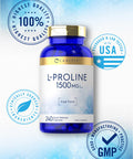 Carlyle L-Proline 1500Mg | 240 Capsules | Free Form | Non-Gmo, Gluten Free Supplement