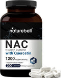 NAcetylCysteine NAC 1200mg Per Serving 200 Capsules NAC 600mg with Quercetin Per Capsule Double Strength NAC Supplements Support Liver Lung Health NonGMO No Gluten