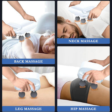 Eilison Massage Gun, Massage Gun Deep Tissue 4 Heads, Muscle Gun For Back, Shoulder, Neck, Body Massage Gifts For Men & Women, Muscle Tissue Therapy For Pain Relief Long Last Battery 5000Rpm (White)