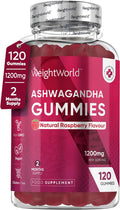 Weightworld Ashwagandha Gummies 1200mg | 120 Gummies - 2 Months Supply Raspberry Flavour Ashwagandha High Strength Root Extract Supplement Bioavailable Alternative to Ashwagandha Powder Vegan & Gluten-