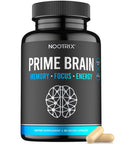Nootrix Prime Brain Supplement | Nootropic For Memory, Focus & Cognitive Function Support | Promotes Healthy Energy & Mood With Lion'S Mane Mushroom, Vitamin B12, L Theanine & Gaba | 30 Vegan Capsules
