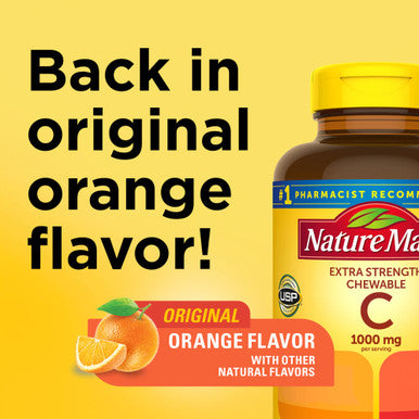 Nature Made Extra Strength Dosage Chewable Vitamin C 1000 Mg Per Serving Dietary Supplement For Immune Support 90 Tablets 45 Day Supply