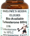 Barlowe's Herbal Elixirs Bio-Available Turkesterone 10% Extract - 600mg Vegi-Caps - Stearate Free!