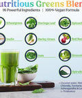 Nature'S Nutrition Greens Superfood Powder - Original Organic Greens Smoothie & Juice Mix Powder Antioxidants & Probiotics Spirulina Chlorella Beet Root Whole Foods Digestive & Energy Health Support - 28 Servings