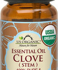 US Organic 100% Pure Clove Stem Essential Oil - USDA Certified Organic, Steam Distilled W/Euro Dropper_10 ml (More Size Variations Available)