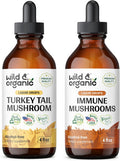 Wild & Organic Turkey Tail Tincture 4 Fl Oz & Immune Mushrooms Tincture 4 Fl Oz