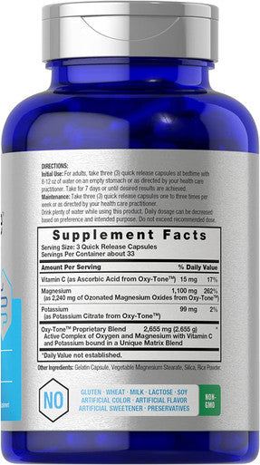 Colon Cleanse | 100 Capsules | Non-GMO & Gluten Free Colon Cleanser Pills | with Ozonated Magnesium | by Horbaach