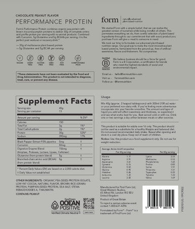 Form Performance Protein Chocolate Peanut 520g