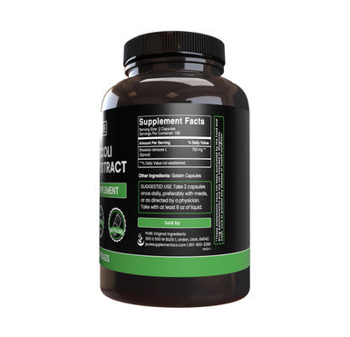 PURE ORIGINAL INGREDIENTS Broccoli Extract Powder Capsules (365 Capsules) Pure, No Artificial Color, No Fillers Or Stearates