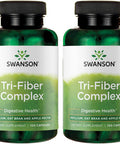 Swanson Tri-Fiber Complex - Digestive Health Supplement Made with Psyllium Oat Bran '&' Apple Pectin - (100 Capsules) 2 Pack