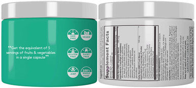 Codeage 5 Servings of s & Veggies Equivalent in 1 Single Capsule, Food Non-GMO, 15 Greens & s All-in-One Pill, Eat Vegetables for Wellness Vegan Vitamins Supplement, 60 ct