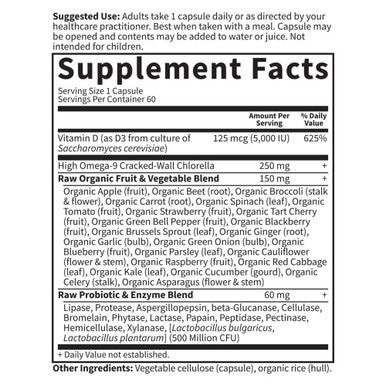Garden of Life Vitamin D Vitamin Code Raw D3 Vitamin D 5 000 Iu Raw Whole Food Vitamin D Supplements With Chlorella Fruit Veggies & Probiotics For Bone & Immune Health. 60 Vegetarian Capsules