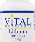 Vital Nutrients 100 Elemental Lithium Orotate Supports Mental and Behavioral Health 90 Vegetarian Capsules per Bottle 5 mg