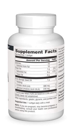 Sources Mega GLA 300 Borage Seed Oil Omega 6 120 Softgels