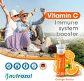 Nutrazul Vitamin C 1000mg Effervescent Tablets- Orange 20 s | 20 Days Supply | Gluten Free, Lactose Free, Sugar Free & Preservative Free | Maintains Immune Function