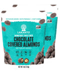 Lakanto Chocolate Covered Peanuts - Sweetened with Monk Fruit Sweetener, Keto Diet Friendly, On the Go Healthy Snack, Vegan, Dark Chocolate, Sea Salt, Cocoa Butter (Peanuts - Pack of 2)
